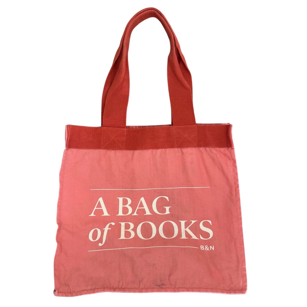 Barnes & Noble A Bag Of Books Coral Organic Cotton Tote Bag Re-Wrap